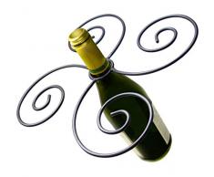 Epicureanist Porta Bottiglia e 4 Bicchieri a Forma di Vortice