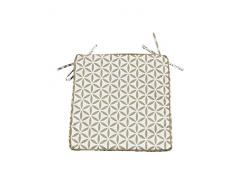 Homemaison Rosace - Cuscino per Sedia, in Poliestere, 40 x 40 cm, Colore: Tortora