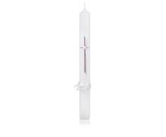 wiede Uomo 167105.016Â Il Battesimo Comunione Cresima Candela, Cera, Rosa, 40Â x 4Â cm