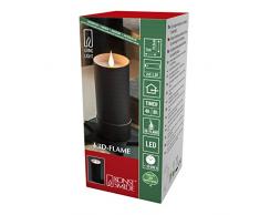Konstsmide - Candela LED cilindrica con coperchio, carta, colore: Nero