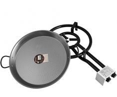 VAELLO Paella Set Fornello con Paellera, Ferro, Grigio, 2 unitÃ 