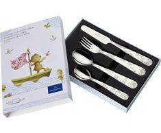 Villeroy & Boch Happy as a Bear Set di Posate per Bambini, 4 Pezzi, Acciaio Inossidabile