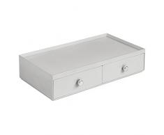 InterDesign, forniture per ufficio, organizzatore da cassetto per graffette, penne, evidenziatori, cassette, plastica, grigio chiaro, 4 pezzi