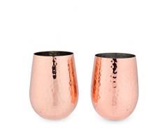 Twine 5993 Old Kentucky Home - Set di calici da Vino in Rame martellato, Multicolore