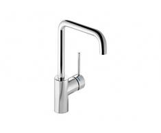 HEWI Miscelatore monocomando per lavabo Cromato (Corpo in Ottone, Tubo Tondo D20, Senza Saltare), Standard