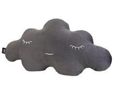 Paparajote Factory Cloud Newborn - Cuscino Morbido di Pelliccia, a Forma di Nuvola, Speciale per Neonati 80 x 16 x 42 cm Grigio