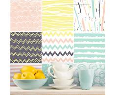 Ambiance Adesivi Piastrelle Adesive - Adesivo Piastrelle di Cemento - Decorazione Murale Adesivi Piastrelle per Bagno e Cucina - Piastrelle di Cemento Adesivo Murale - 10x10cm - 9 Pezzi