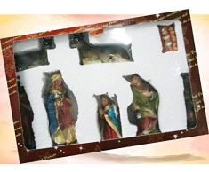 Euronatale Set 8 Personaggi Presepe, protagonisti NativitÃ , in Resina, 15 cm, Multicolore