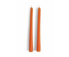 Galileo Casa Ambra Set Candele, Cera, Arancio, 2x2x25 cm
