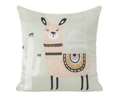 Design91 Federa per Cuscino 45 x 45 cm, dimmerabile, Morbida, Decorazione per Camera da Letto, Soggiorno, 2 Pezzi, Beige + Rosa