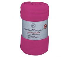 Coperta in pile, 2 pezzi, con punto croce, colore: lampone