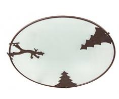 Tosel 40186 Plafoniera - Sci, Lamiera Acciaio Verniciatura Epossidica Vetro Piatto, E27, 60 W, Marrone