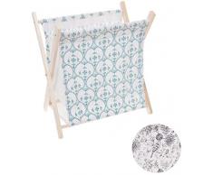 JJA - Portariviste Pieghevole in Legno/Tessuto, Multicolore, 33 x 32 x 24 cm