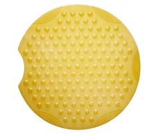 RIDDER Tecno Ice - Tappetino da Doccia, 100% Gomma Sintetica (TPE = elastomero termoplastico), Trasparente/Arancione, Circa Diametro: 55 cm