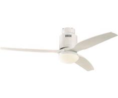 Casafan Aerodynamix 93132322 - Ventilatore a soffitto con lampada a risparmio energetico integrata, apertura: 132 cm, stile moderno, colore struttura e luce: Bianco