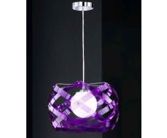 Honsel Leuchten 62571 lampadario cromo/plastica viola vetro bianco