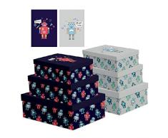 Dcasa - Set di 3 scatole portaoggetti per Decorazioni Natalizie, Articoli per la casa, Unisex, per Adulti, Colore: Unico