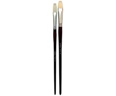 ELCO Set di pennelli con setole di Set Top qualitÃ per Olio e Acrilico Colori Piatto Lungo, Misura 14, Piano di Breve GR. 16