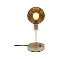 SP Light and Design Diva Shirley vetroR, Struttura metallizzzata Oro Lampada da Tavolo 4 W, Ambra