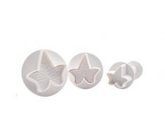 DeColorDulce Edera Media Set Tagliapasta con Espulsore, Bianco, 28Â x 10Â x 5Â cm, 3Â Pezzi