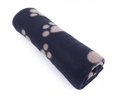 Petface Archie pile da coccolare zampa stampa coperta per cani, nero