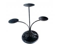 Lorenz Ferart 6183 Portacandele, Ferro Battuto, Nero Sfumato Argento