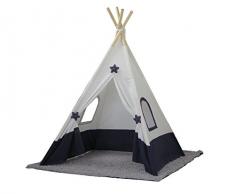 dvier - Tenda per Bambini, 130 cm, 100% Tela di Cotone, Colore: Blu Marino