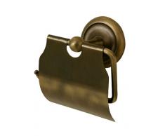Bisk 00403 Deco Portarotolo Carta igienica con Coperchio con Finitura in Colore di Ottone Anticato, 11.5 x 8.5 x 13.5 cm