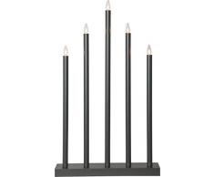 Star - Candelabro da finestra in legno, colore: Bianco/Grigio