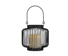 Pauleen Passion 48014 LED Effetto Candela Reale Caldo Lanterna Decorativa Outdoor Nero Bianco IP44 Tessuto/Vetro