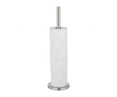 Relaxdays, Argento Porta Carta Igienica da Terra, Bagno, Scorta, Max. 5 Rotoli, Metallo, HxD: 55x15 cm, 1 pz