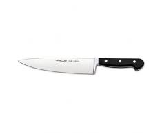 Arcos Serie Clasica - Coltello da Chef Coltello da Cucina - Acciaio Inossidabile Forgiato Nitrum 210 mm - Manico Polioxymetilene (Pom) Colore Nero