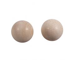 Rayher 6246000 - Sfere di Legno Grezzo FSC 100%, Non forate, 40 mm, 2 pz