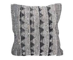 Gisela Graham Chevron - Cuscino in pelle, colore: Grigio/Nero