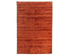 CA/009/B Tappeto, Lana, Juta, e Viscosa, Multicolore Rosso, 200x300x4 cm