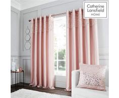 Tenda con occhielli, 167,6 x 137,2 cm, effetto seta, Blush, Eyelet Curtains 90x90 Inch
