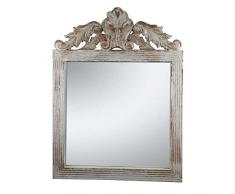 Better & Best 2621072 - Specchio da Parete, Piccolo, con Cornice Decorata con Conchiglie, Colore Bianco
