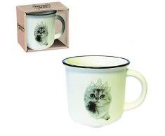 Decorazione Bistrot Lotto 12 Mug Gattino Diadema, H 9 Ã 9 cm