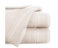 Eurofirany Carlo Set Bagno, Asciugamano da Sauna, Assorbente, 100% Cotone 580 g/m2, di Alta qualitÃ , Confezione da 3 e 6 Pezzi, Hellefenbein, 70 x 140 cm