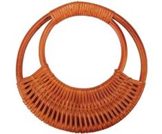 Elementi di fissaggio Sunbelt 7 1/16 di pollice rotondi Rattan borsa maniglia, Ambra