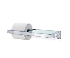 blomus 68831Â Porta Rotolo di Carta con mensola in Vetro, Acciaio Inox Satinato