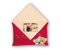 ZEP Cuscino Love You Cornice Foto, Tessuto, Rosso, 40 x 9 x 28 cm