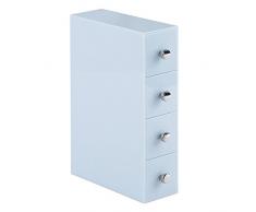 InterDesign Organizer da ufficio per graffette/foglietti adesivi/evidenziatori/nastro adesivo con 4Â cassetti ribaltabili, colore azzurro uova di pettirosso