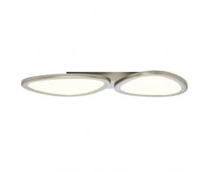 Brilliant Stone - Pannello LED da incasso, 74 x 38 cm, con telecomando, dimmerabile, CCT, regolazione della temperatura della luce, in nichel anodizzato/bianco, 3700 lumen, LED integrato