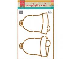 Marianne Design Stencil Campane di Natale per Scrapbooking, Biglietti e Altre Creazioni con la Carta, Bianca, small