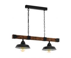 EGLO 49684 Lampadario a Sospensione. 60 W, Nero, Marrone Rustico