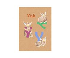 Komar Quadro da Parete ABC Animal Y, Poster, Immagine, Soggiorno, Camera da Letto, Decorazione, Stampa Senza Cornice Disponibile in Tre Misure, Multicolore, P036Y-40x50