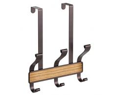 InterDesign RealWood Appendiabiti da Porta, 6 Ganci, Metallo, Marrone, 23.5x10.16x29.21 cm