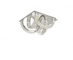 WOFI - Lampada da soffitto, per interni, in cristallo, cromata, elegante plastica, 20,5 W