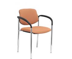 Piqueras Y Crespo (PIQU7) Sedia Fissa Villalgordo Bali Marrone Telaio Cromato con braccioli, Ufficio, Taglia Unica